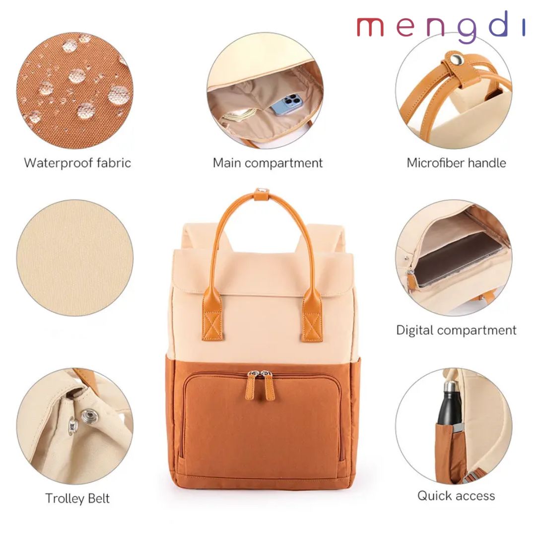 mengdi products- Recycle polyester Daily Backpack, Beige