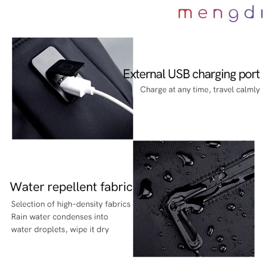 mengdiproducts-Backpack with USB charging Port, Laptop Fits 15.6 Inch-Black color