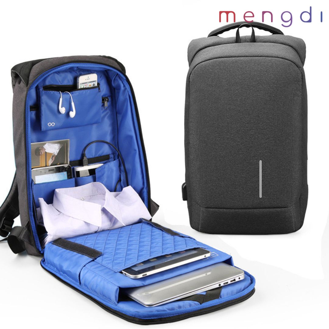 mengdiproducts- Anti-Theft backpack with USB Charging Port-Black