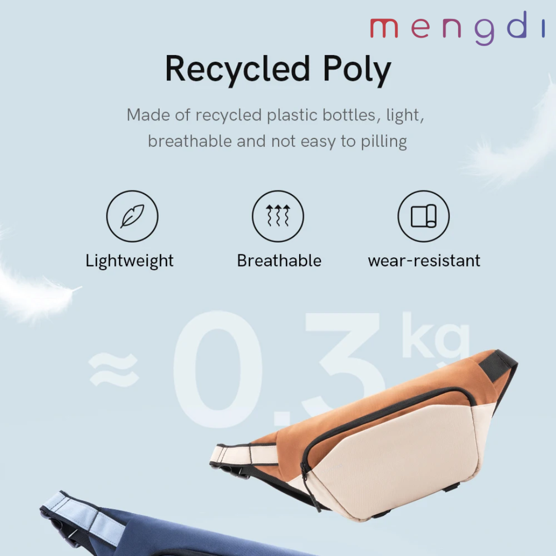 mengdi products - recycled poly Lightweight Sling Bag, Green