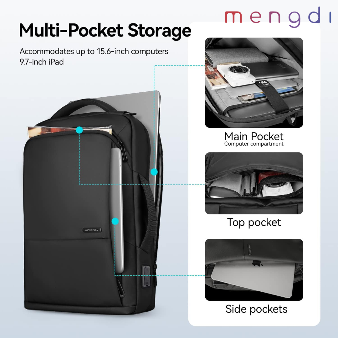 mengdi products- 15.6 Inch Laptop Backpack, Black