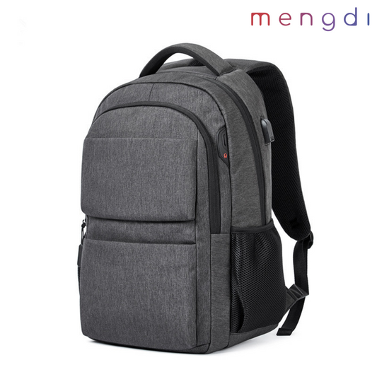 mengdiproducts-Backpack with USB charging port-Dark Grey