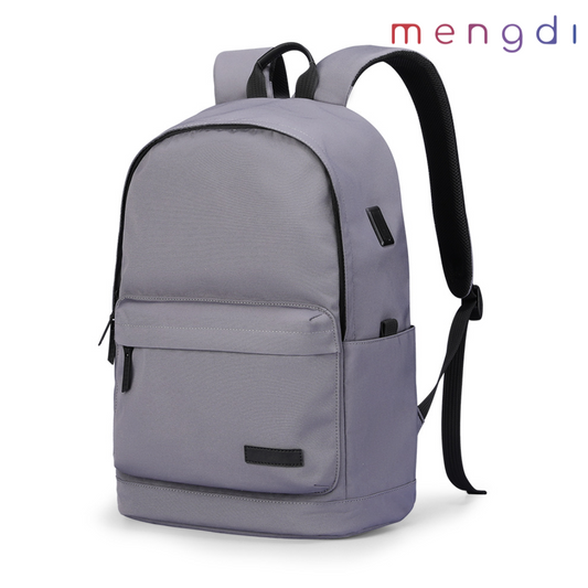 mengdiproducts-Backpack with USB Charging Port-Grey color