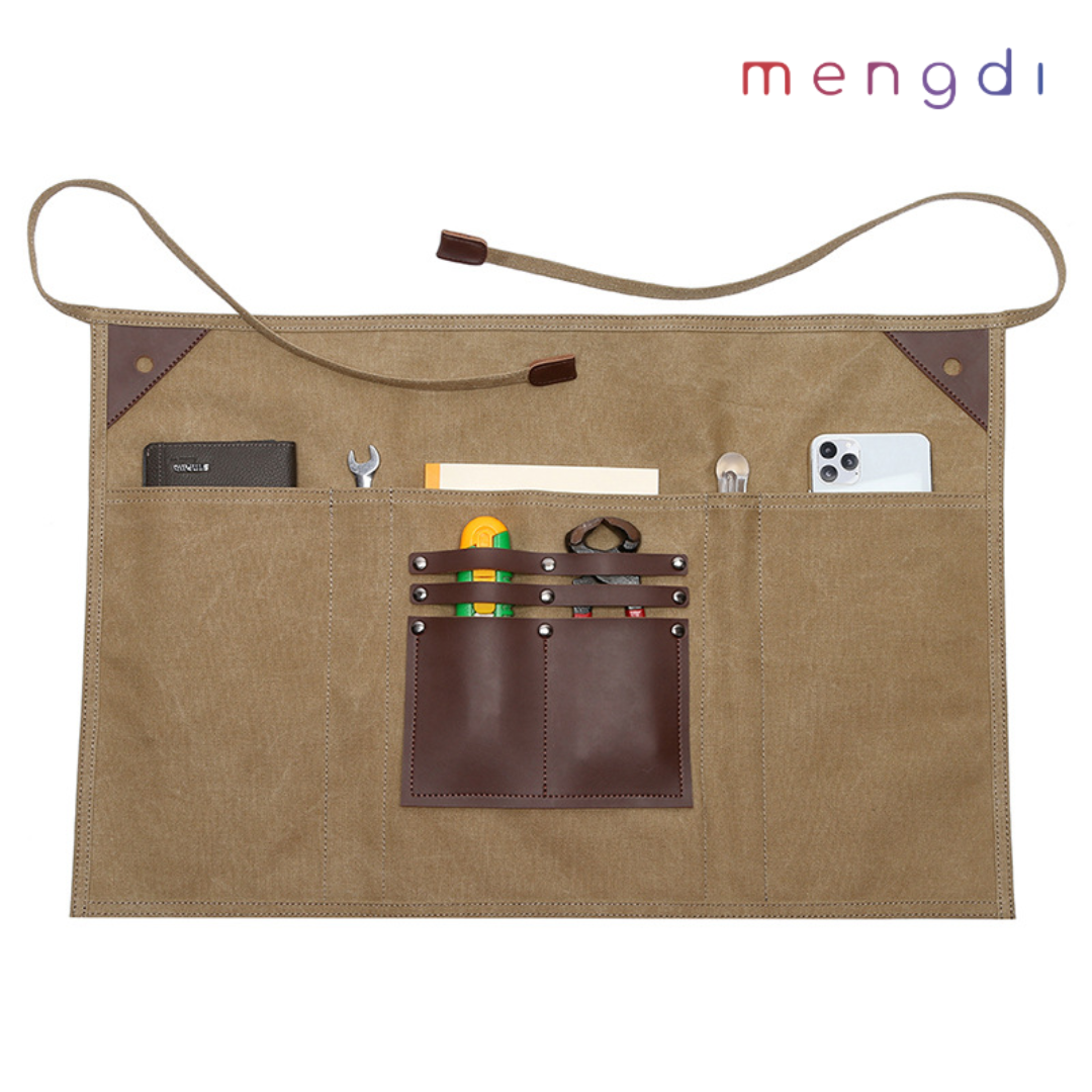 mengdiproducts-Canvas Waist Apron-Khaki color