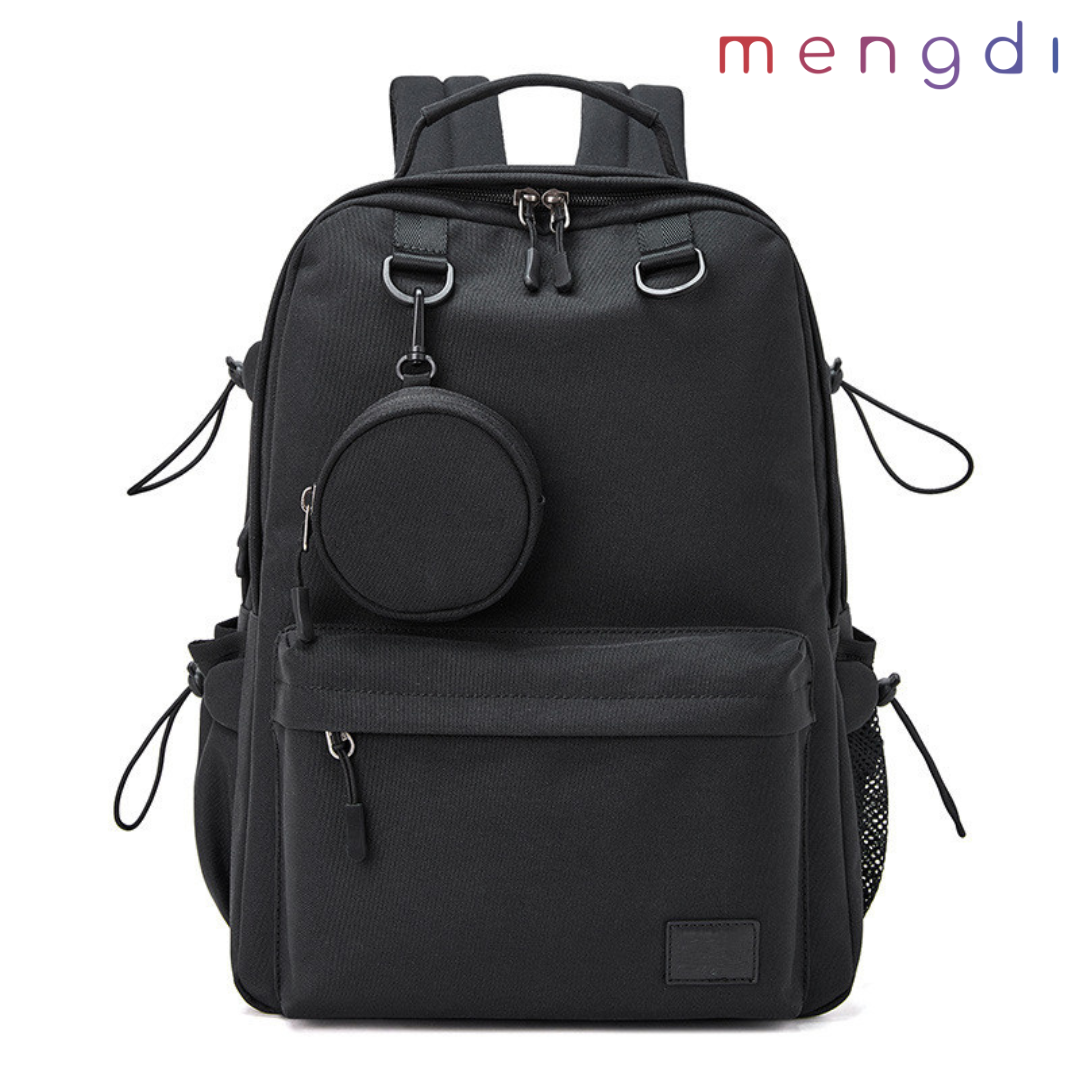 mengdiproducts-Canvas Backpack-Black