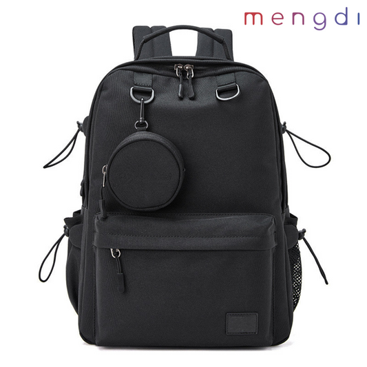 mengdiproducts-Canvas Backpack-Black
