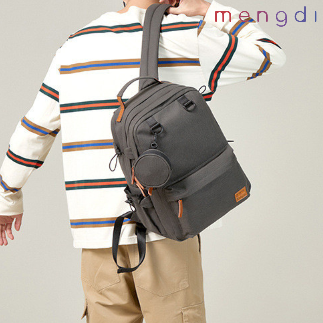 mengdiproducts-Canvas Backpack-Grey