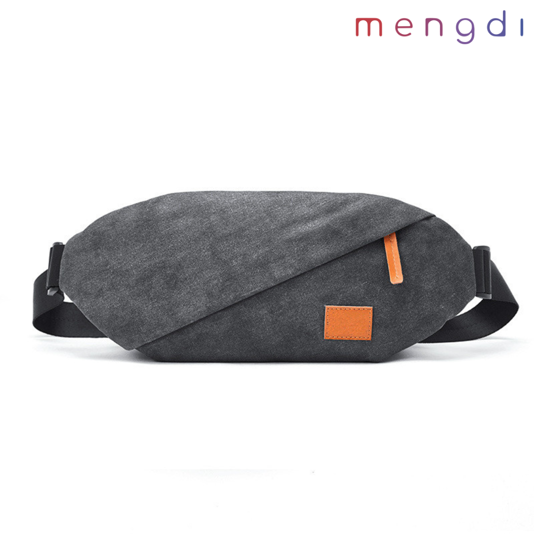 mengdiproducts-Canvas Sling Bag-Grey color