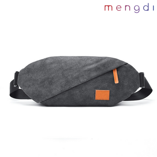 mengdiproducts-Canvas Sling Bag-Grey color