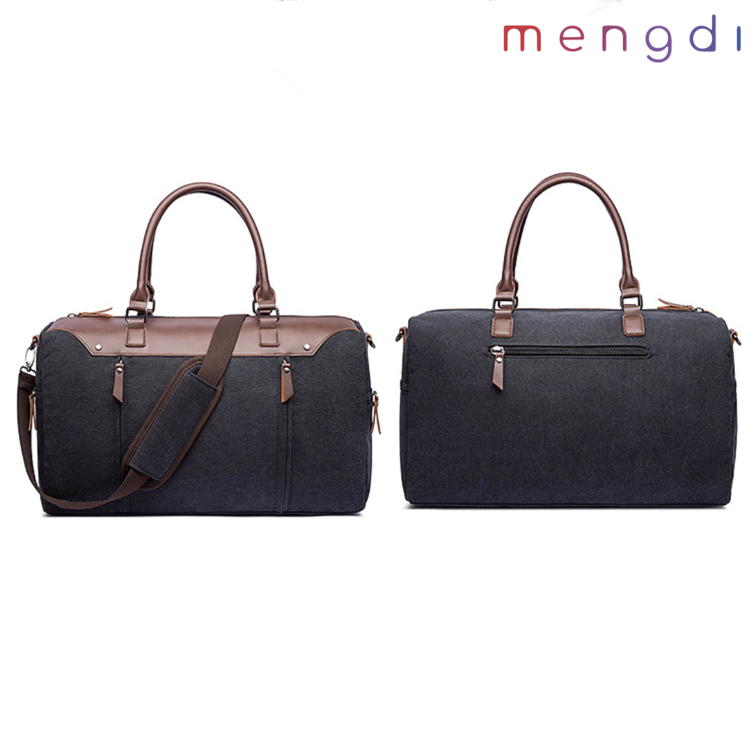 mengdiproducts-Canvas Weekend Bag-Black