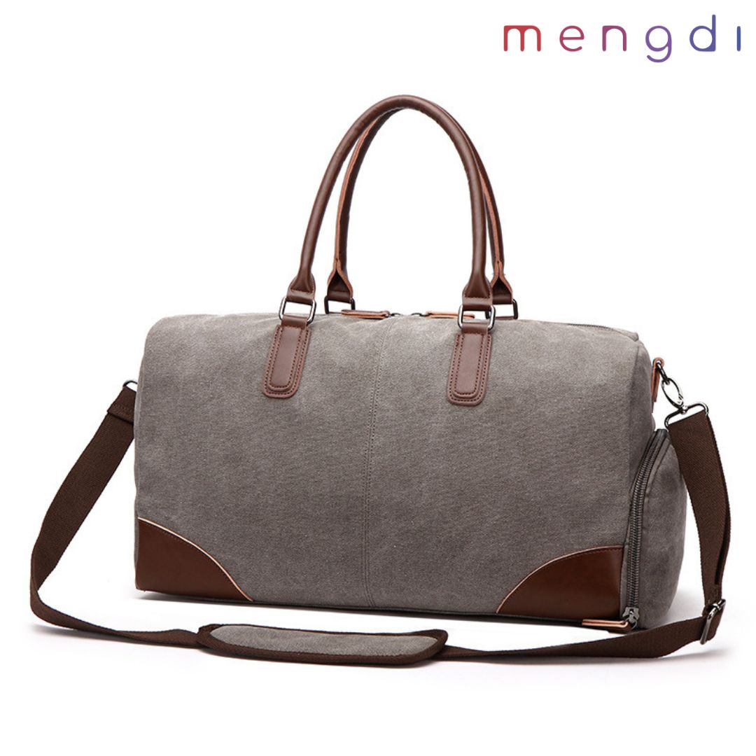 mengdiproducts- Canvas Travel Weekend Bag, Gray