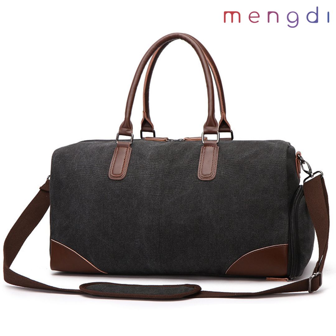 mengdiproducts- Canvas Travel Weekend Bag, Black