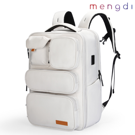 mengdiproducts-Backpack with USB charging-White color