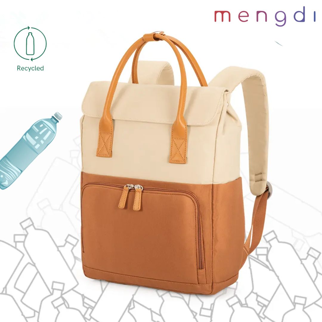 mengdi products- Recycle polyester Daily Backpack, Beige