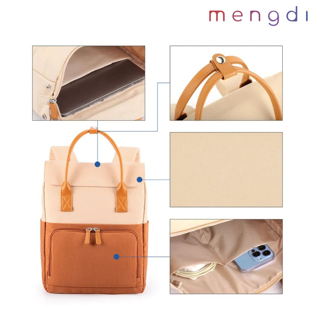 mengdi products- Recycle polyester Daily Backpack, Beige