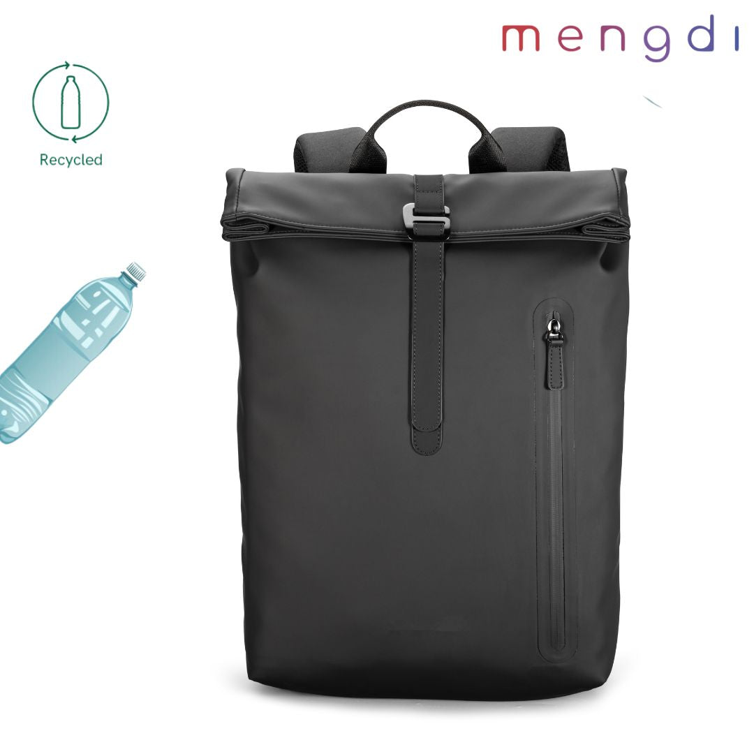 mengdi products-Recycle PU Backpack, Black