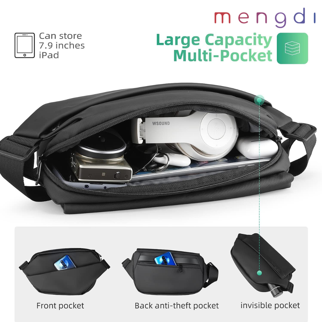 mengdi products- Waist Bag for Traveling Daily. Grey