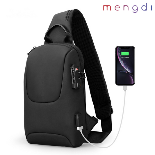 mengdi products- Anti-Theft Sling Backpack, Black