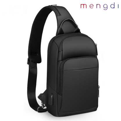 mengdi products- USB charging Sling Bag, Black