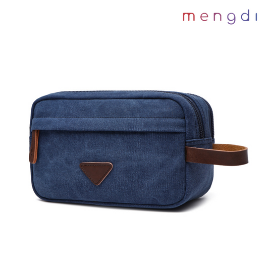 mengdiproducts-Canvas Toiletry Bag for Travel, Blue