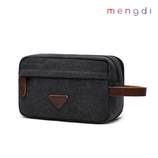 mengdiproducts-Canvas Toiletry Bag for Travel, Black
