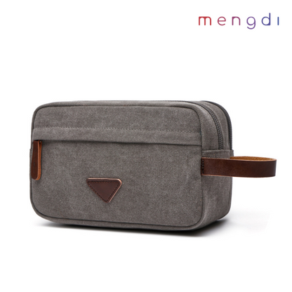 mengdiproducts-Canvas Toiletry Bag for Travel, Grey