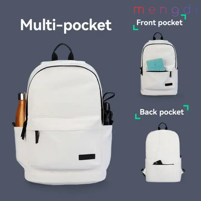 mengdiproducts-Backpack with USB Charging Port-White color