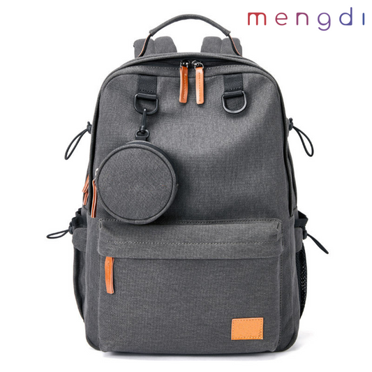 mengdiproducts-Canvas Backpack-Grey