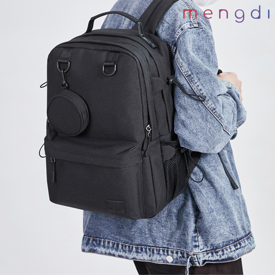 mengdiproducts-Canvas Backpack-Black