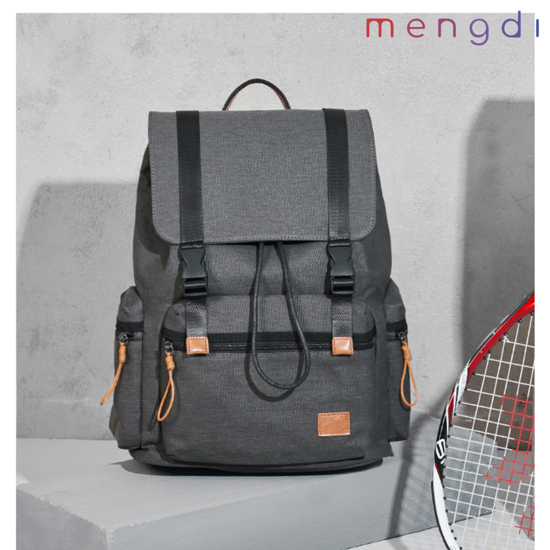 mengdiproducts-Canvas Backpack-Grey