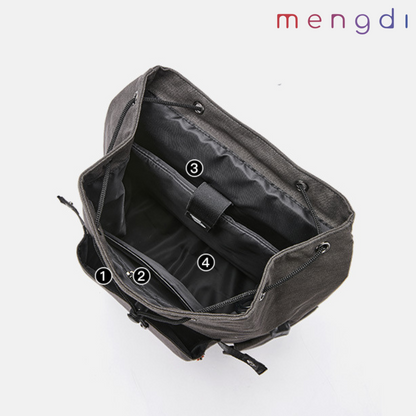 mengdiproducts-Canvas Backpack With USB Charging-Grey