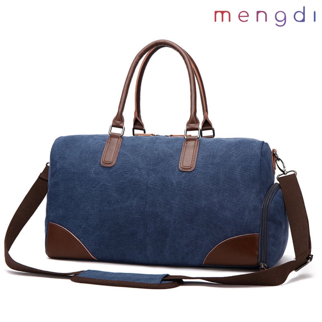 mengdiproducts- Canvas Travel Weekend Bag, Blue