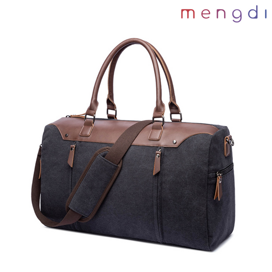 mengdiproducts-Canvas Weekend Bag-Black