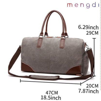 mengdiproducts- Canvas Travel Weekend Bag, Gray