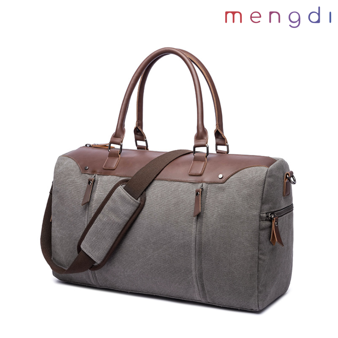 mengdiproducts-Canvas Weekend Bag-Grey