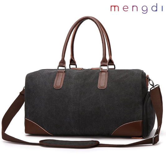 mengdiproducts- Canvas Travel Weekend Bag, Black