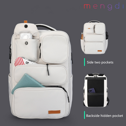 mengdiproducts-Backpack with USB charging-White color