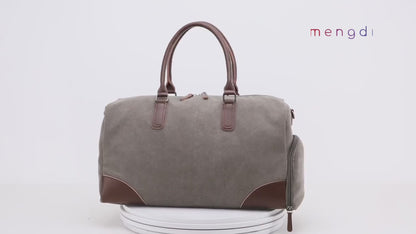 mengdiproducts- Canvas Travel Weekend Bag, Gray