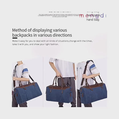 mengdiproducts-Canvas Weekend Bag-Blue